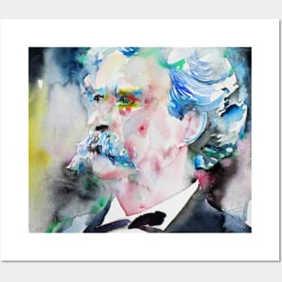 MARK TWAIN watercolor portrait .4 Posters and Art